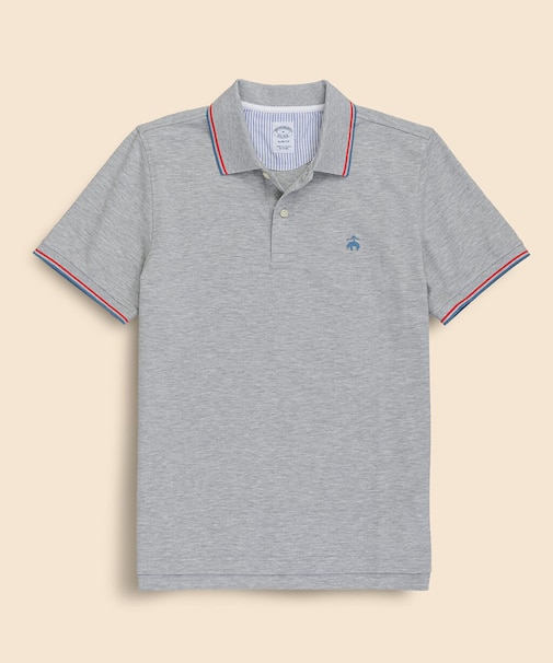 コットン ストレッチピケ GFロゴ ティップド ポロシャツ Slim Fit
