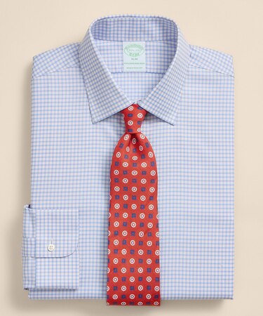 Brooks Brothers Explorer スーピマコットンブレンド シーズナルパターン ドレスシャツ Slim Fit