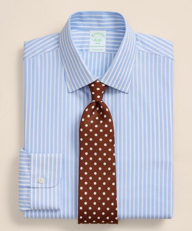 Brooks Brothers Explorer スーピマコットンブレンド シーズナルパターン ドレスシャツ Slim Fit