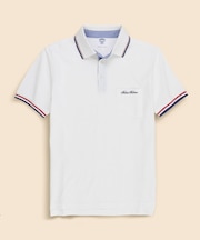 コットンストレッチピケ スクリプトエンブロイダリー ティップド ポロシャツ Slim Fit