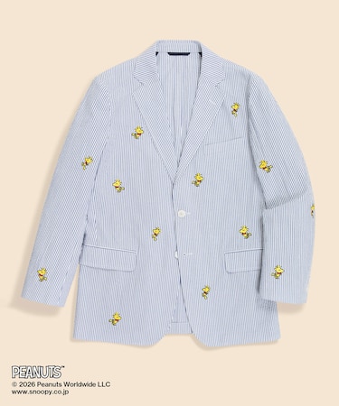 Brooks Brothers × PEANUTS シアサッカー ウッドストックエンブロイダリー 段返り3釦ジャケット Traditional