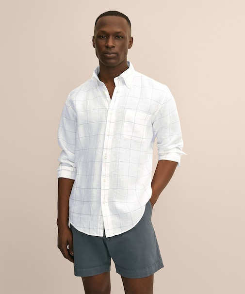 アイリッシュリネン シーズナルパターン カジュアルシャツ Regular Fit