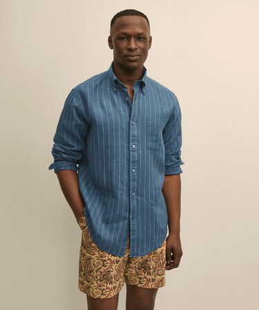 アイリッシュリネン シーズナルパターン カジュアルシャツ Regular Fit