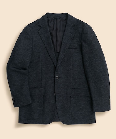 ウール ニット ヘリンボーン シングル2釦ジャケット Classic