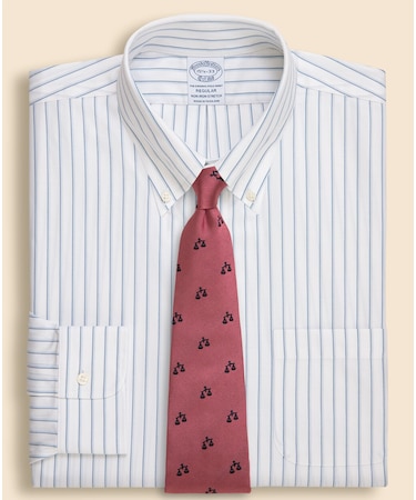 ストレッチヘリンボーン ダブルストライプ ドレスシャツ Regular Fit