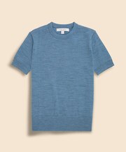 メリノウール ショートスリーブ クルーネックセーター