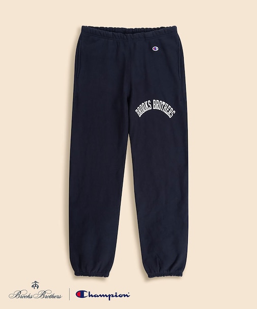 Brooks Brothers×Champion USAコットン ラバープリントロゴ スウェットパンツ Made in USA