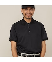 【Men's/吸水速乾/UVカット/接触冷感】立体ロゴ半袖ポロシャツ