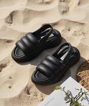 HEADWAY バックストラップ厚底パフィーサンダル