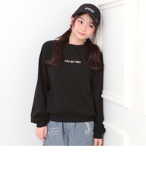 ボアくまちゃんアップリケ裏起毛トレーナー