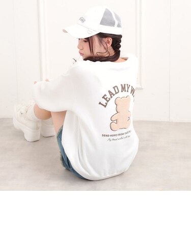 ボアくまちゃんアップリケ裏起毛トレーナー