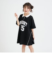 ナンバリングハーフZIPポンチワンピース