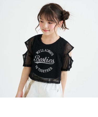 【セットアイテム】肩あきメッシュ半袖T+タンクセット