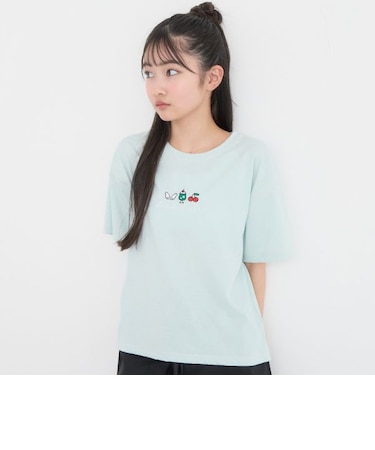 【別注】モチーフミニ刺しゅう半袖Tシャツ