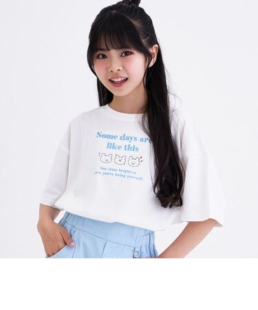 【デイリープライス】【綿100%】ゆるくまイラストカラバリ半袖Tシャツ