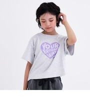 【デイリープライス】【綿100%】ハートロゴプリント半袖Tシャツ
