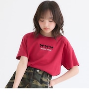 【綿100%】リボンフロッキー半袖T