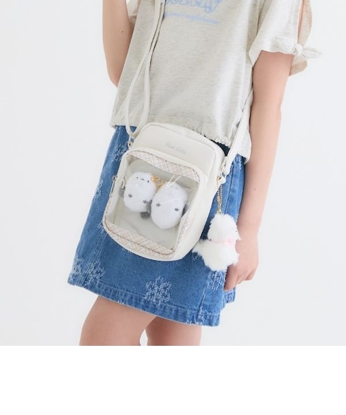 PU×チェックショルダー