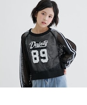 【洗える】メッシュラインニット+タンクセット