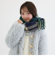 ふわふわチェック柄ストール