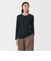 婦人 あったか綿 厚手 クルーネック長袖Tシャツ