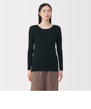婦人 あったか綿 クルーネック長袖Tシャツ