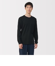 紳士 あったか綿 厚手 クルーネック長袖Tシャツ