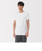 紳士 脇に縫い目のない 2枚組 クルーネック半袖Tシャツ