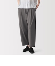 婦人 スムースポンチイージーテーパードパンツ
