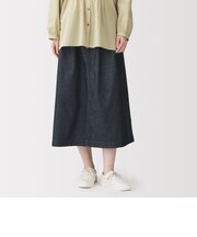 婦人 洗いざらし デニムイージースカート