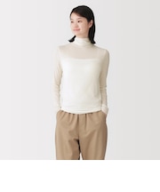 婦人 シアータートルネック長袖Tシャツ