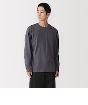 紳士 天竺編みクルーネック長袖Tシャツ