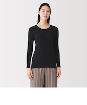 婦人 あったか綿 クルーネック長袖Tシャツ