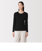 婦人 あったか綿 厚手リブ ブラ長袖Tシャツ