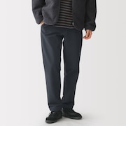紳士 防風裏起毛ストレッチテーパードパンツ