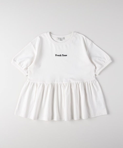 VIVIAN BLUE(ヴィヴィアンブルー)ワンポイント刺繍ペプラムTシャツ