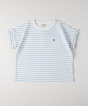 VIVIAN BLUE(ヴィヴィアンブルー)ボーダープリントフリルTシャツ