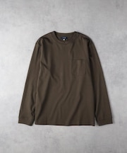 《遮熱/接触冷感/さらっと心地良い》シルケット加工胸ポケットロングスリーブTシャツ