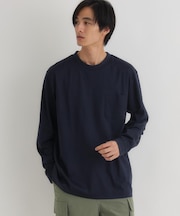 《遮熱/接触冷感/さらっと心地良い》シルケット加工胸ポケットロングスリーブTシャツ