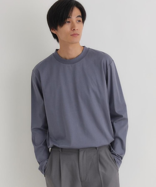 《遮熱/接触冷感/さらっと心地良い》シルケット加工ロングスリーブTシャツ