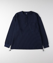 BACK NUMBER(バックナンバー)【メンズ】ドライタッチワッフルヘンリーロングスリーブTシャツ