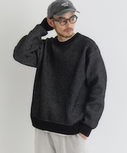 BACK NUMBER(バックナンバー)【メンズ】モールジャガードクルーネックセーター