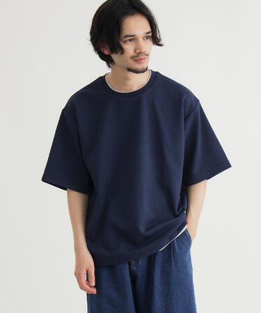 BACK NUMBER(バックナンバー)ジャガードフェイクレイヤード半袖Tシャツ