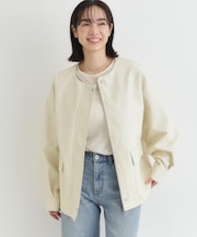 HONEYSUCKLE ROSE(ハニーサックルローズ)フェイクレザーノーカラーJK