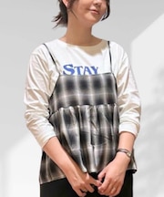 HONEYSUCKLE ROSE(ハニーサックルローズ)【レディース】【すっきり見え】オンブレチェックキャミ (トレンド/体型カバー)