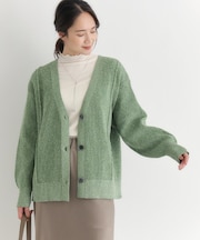 《体型カバー/体のラインを拾いにくい》畦編みニットカーディガン