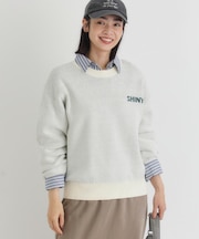HONEYSUCKLE ROSE(ハニーサックルローズ)【レディース】【スウェット感覚のニット】「やわラク」スウェットライクロゴセーター（洗濯機で洗える）