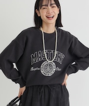 HONEYSUCKLE ROSE(ハニーサックルローズ)【レディース】【スウェット感覚のニット】「やわラク」スウェットライクロゴセーター（洗濯機で洗える）