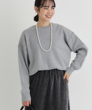 HONEYSUCKLE ROSE(ハニーサックルローズ)【レディース】【スウェット感覚のニット】「やわラク」スウェットライクセーター(洗濯機で洗える)