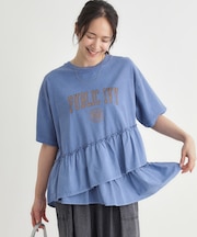 ピグメント加工切替ロゴTシャツ